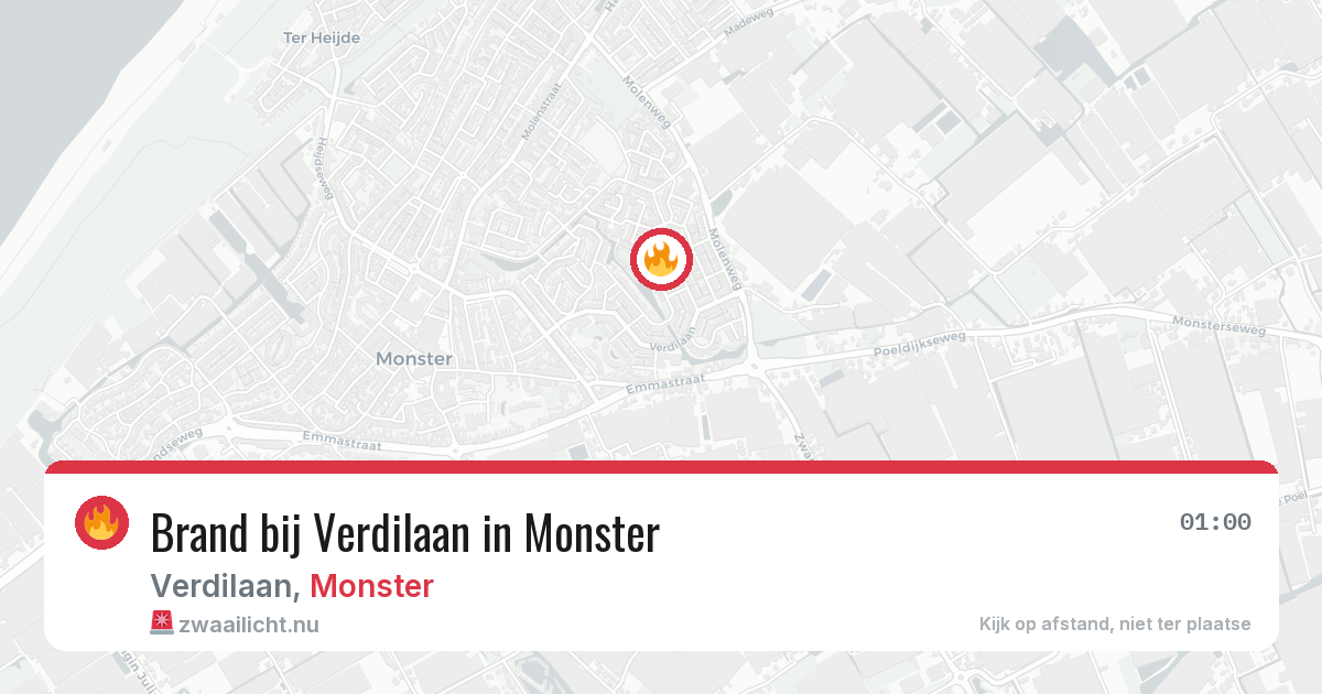 Brand bij Verdilaan in Monster — 23 jul 2026