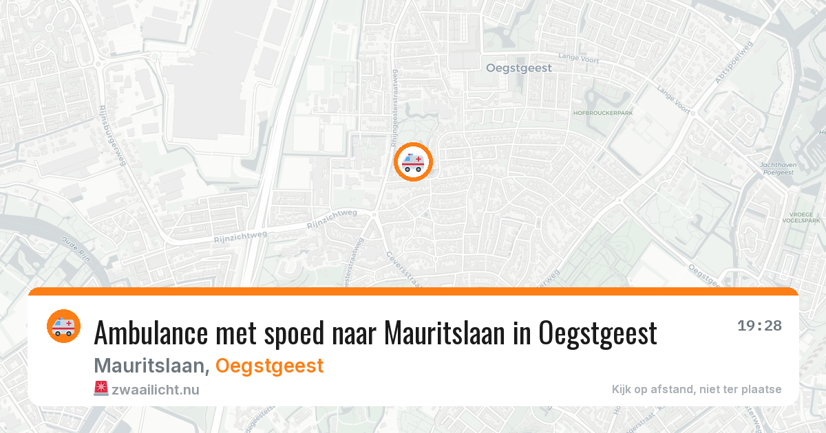 Ambulance met spoed naar Mauritslaan in Oegstgeest — 16 jul 2026