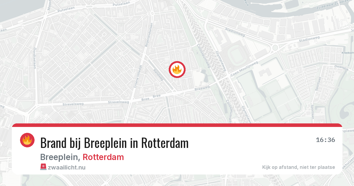 Brand bij Breeplein in Rotterdam — 21 jul 2026