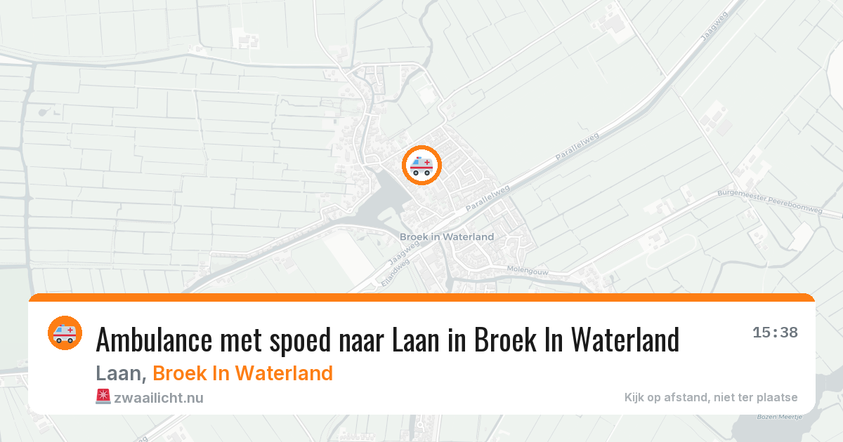 Ambulance met spoed naar Laan in Broek In Waterland — 22 jul 2026