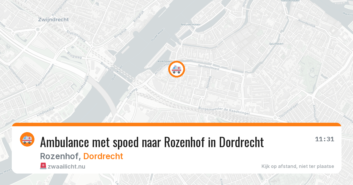 Ambulance met spoed naar Rozenhof in Dordrecht — 24 jul 2026