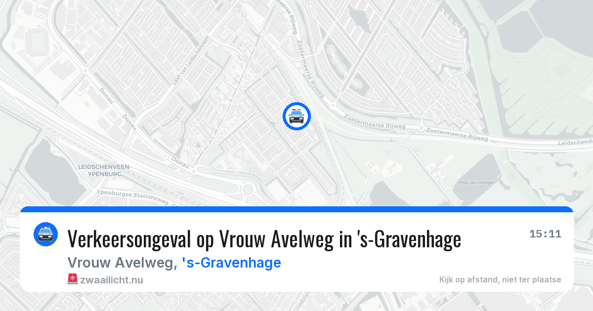 Verkeersongeval op Vrouw Avelweg in 's-Gravenhage — 6 jun 2026