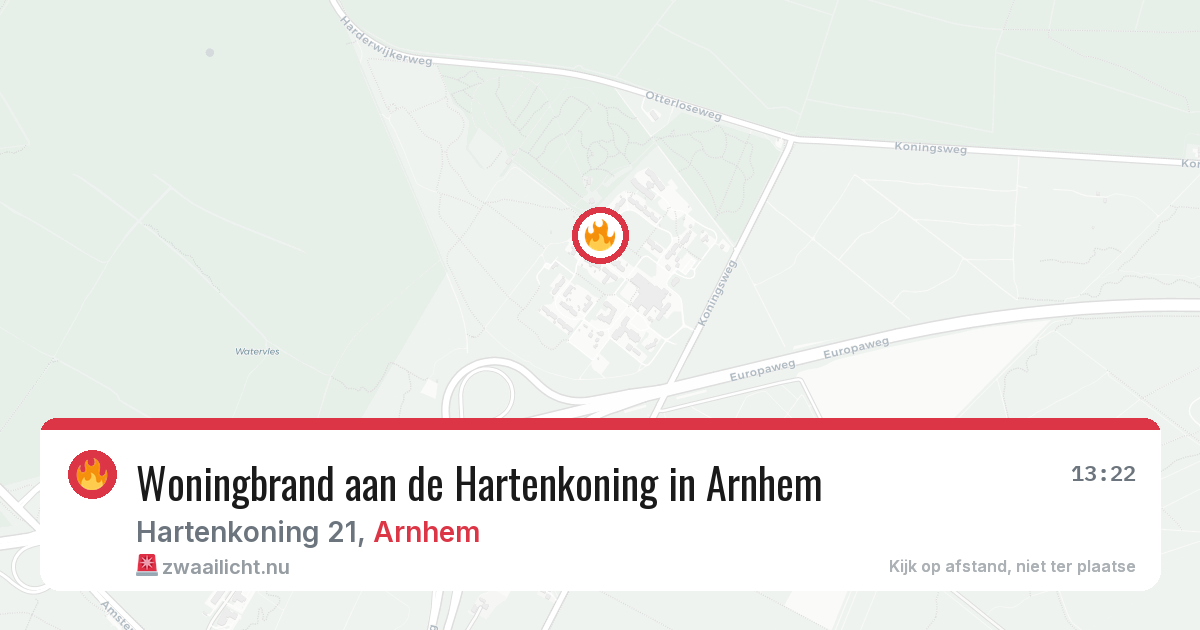 Woningbrand aan de Hartenkoning in Arnhem — 26 jul 2026