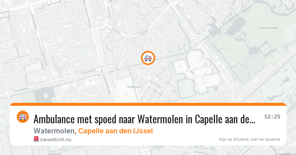 Ambulance met spoed naar Watermolen in Capelle aan den IJssel — 23 jul 2026