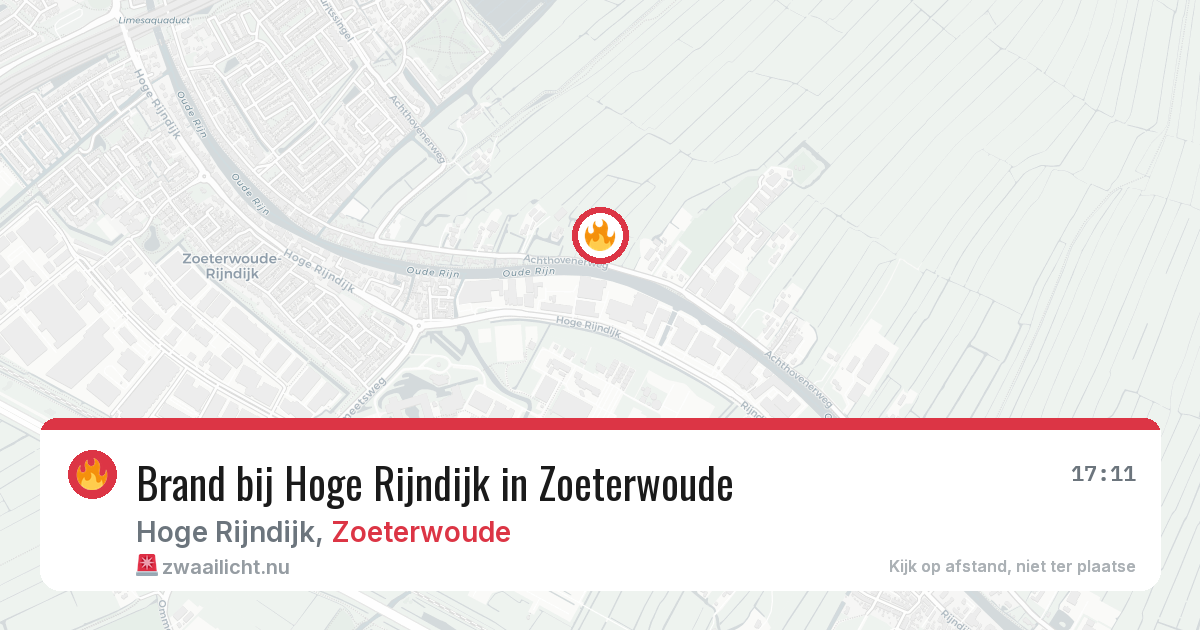 Brand bij Hoge Rijndijk in Zoeterwoude — 4 jun 2026