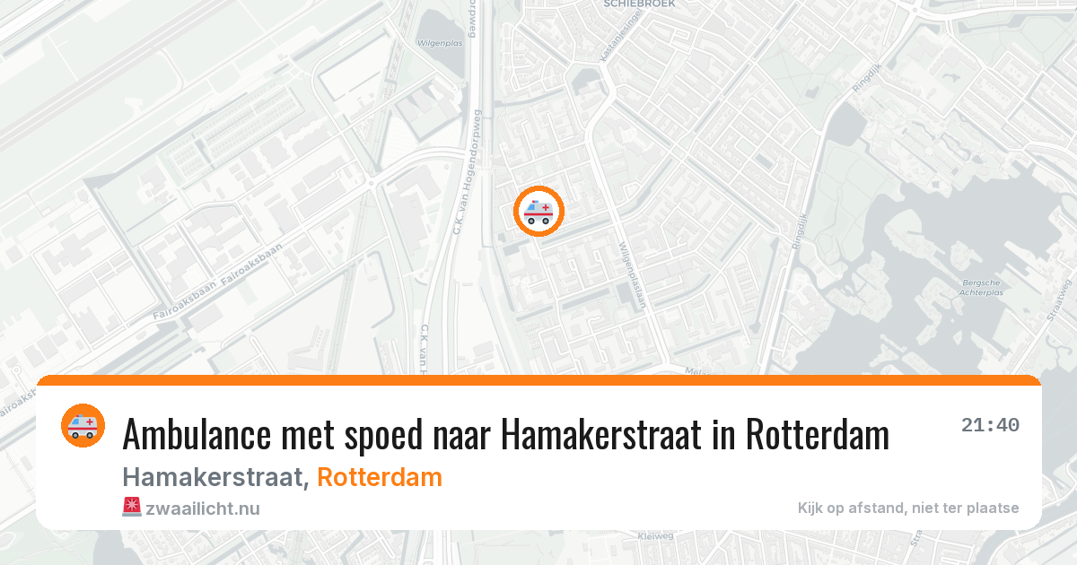 Ambulance met spoed naar Hamakerstraat in Rotterdam — 11 jul 2026