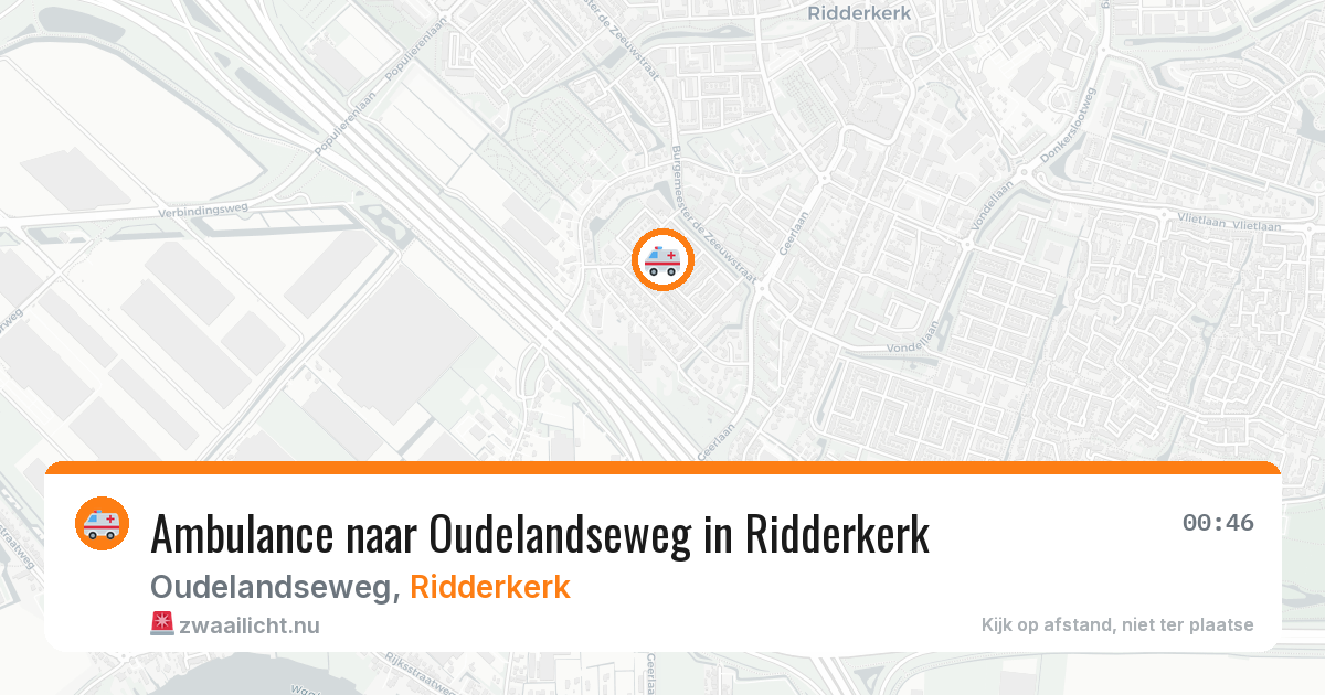 Ambulance naar Oudelandseweg in Ridderkerk — 19 mrt 2026