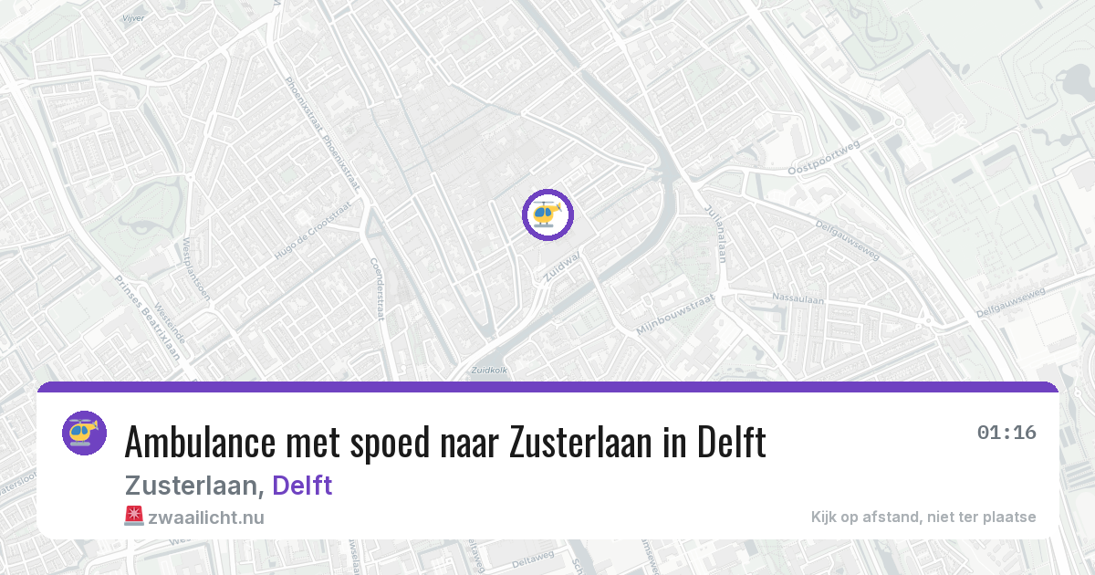 Ambulance met spoed naar Zusterlaan in Delft — 21 feb 2026