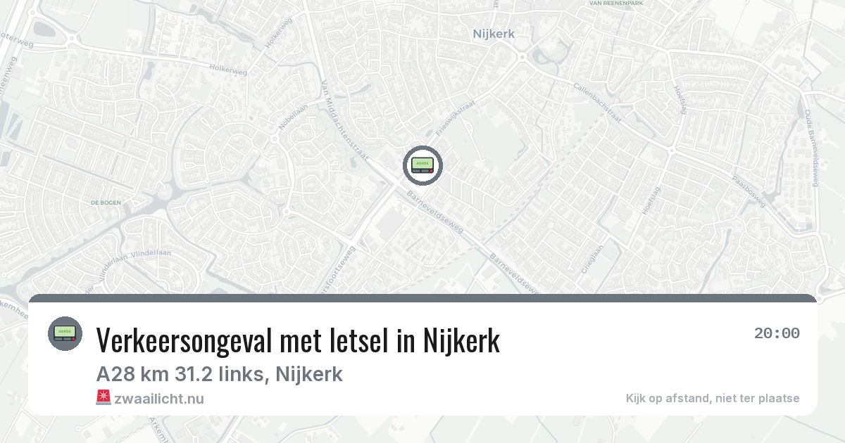 Verkeersongeval met letsel in Nijkerk — 31 mei 2026