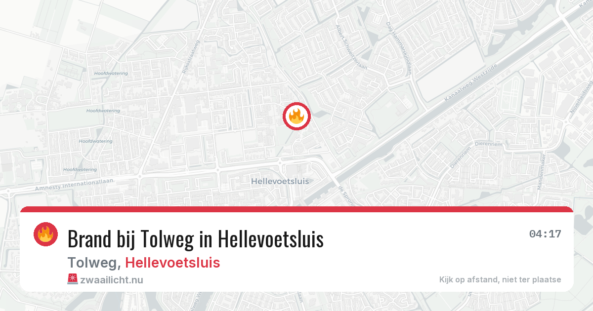 Brand bij Tolweg in Hellevoetsluis — 25 mei 2026