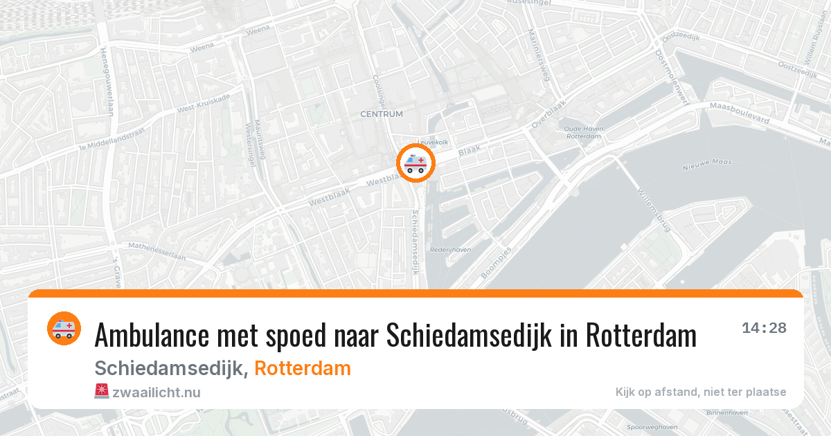 Ambulance met spoed naar Schiedamsedijk in Rotterdam — 26 mrt 2026