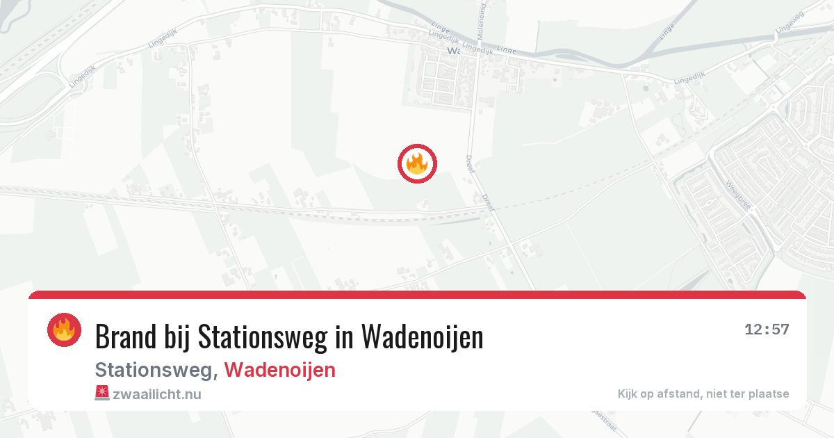Brand bij Stationsweg in Wadenoijen — 30 apr 2026