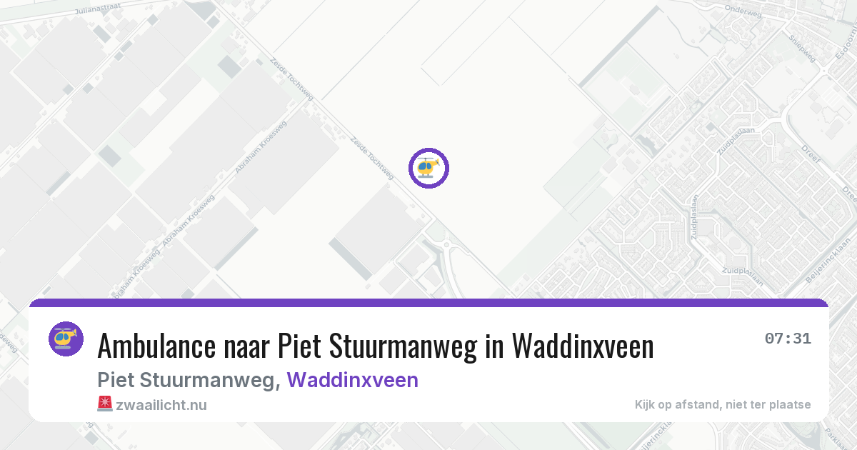 Ambulance naar Piet Stuurmanweg in Waddinxveen — 17 jul 2026