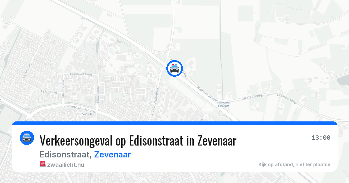 Verkeersongeval op Edisonstraat in Zevenaar — 19 jan 2026