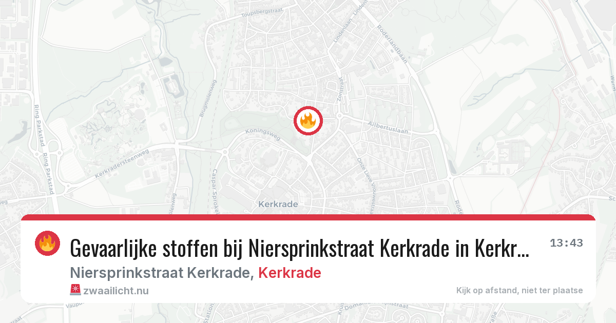 Gevaarlijke stoffen bij Niersprinkstraat Kerkrade in Kerkrade — 16 mrt 2026