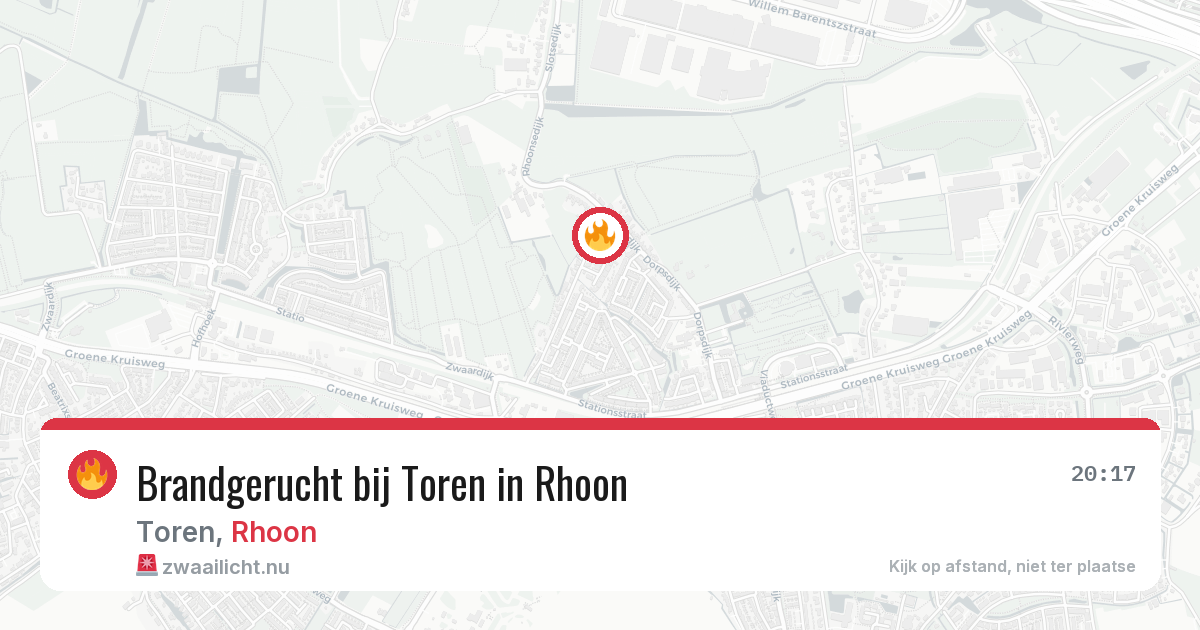Brandgerucht bij Toren in Rhoon — 22 jul 2026