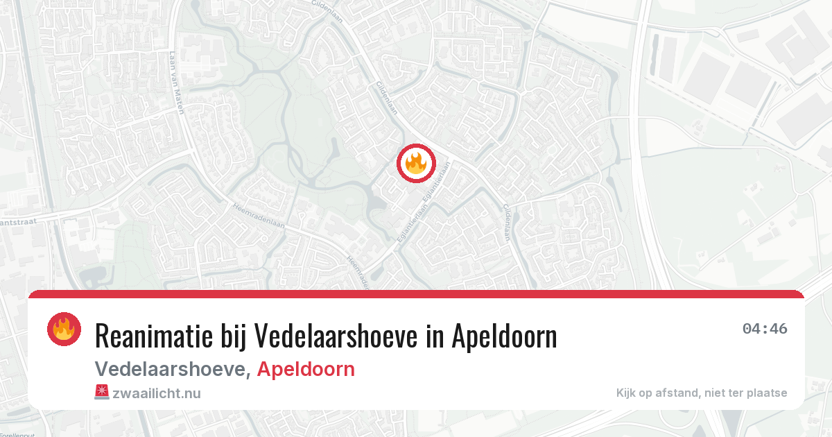 Reanimatie bij Vedelaarshoeve in Apeldoorn — 25 mei 2026