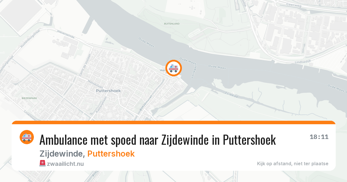 Ambulance met spoed naar Zijdewinde in Puttershoek — 26 jul 2026
