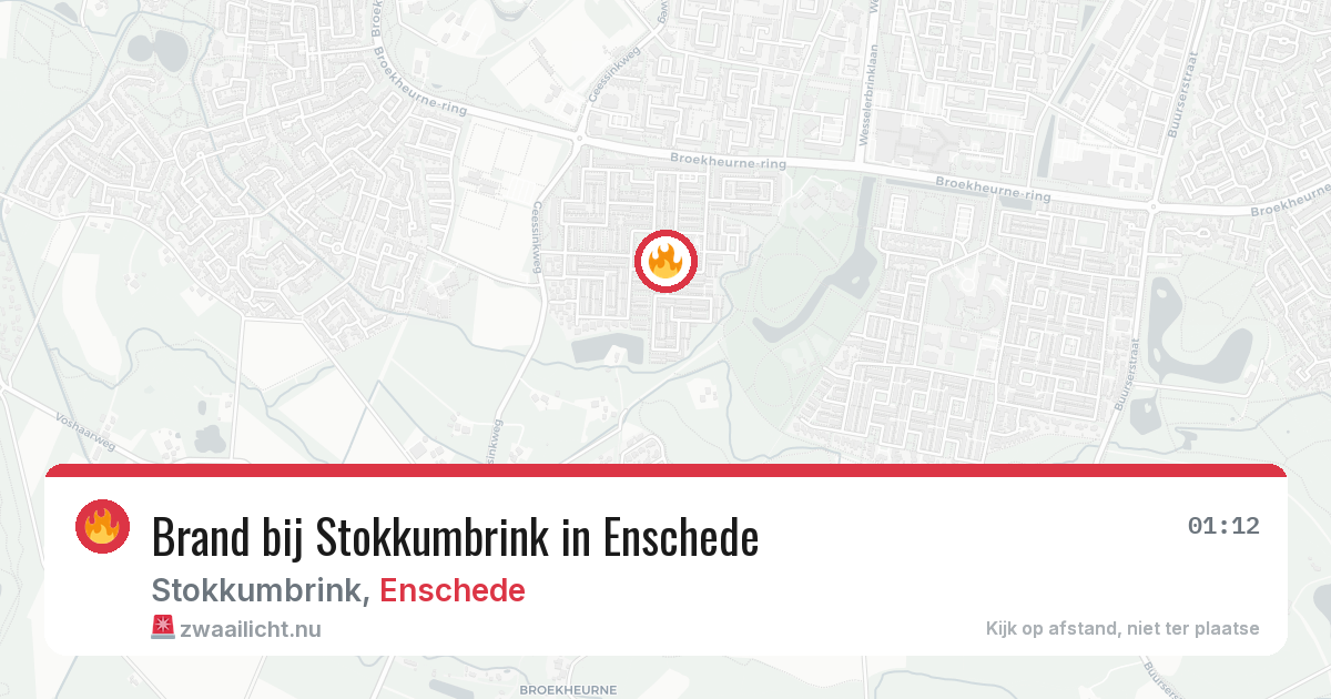 Brand bij Stokkumbrink in Enschede — 18 apr 2026