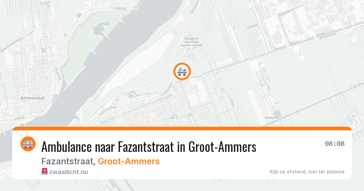 Ambulance naar Fazantstraat in Groot-Ammers — 22 jul 2026