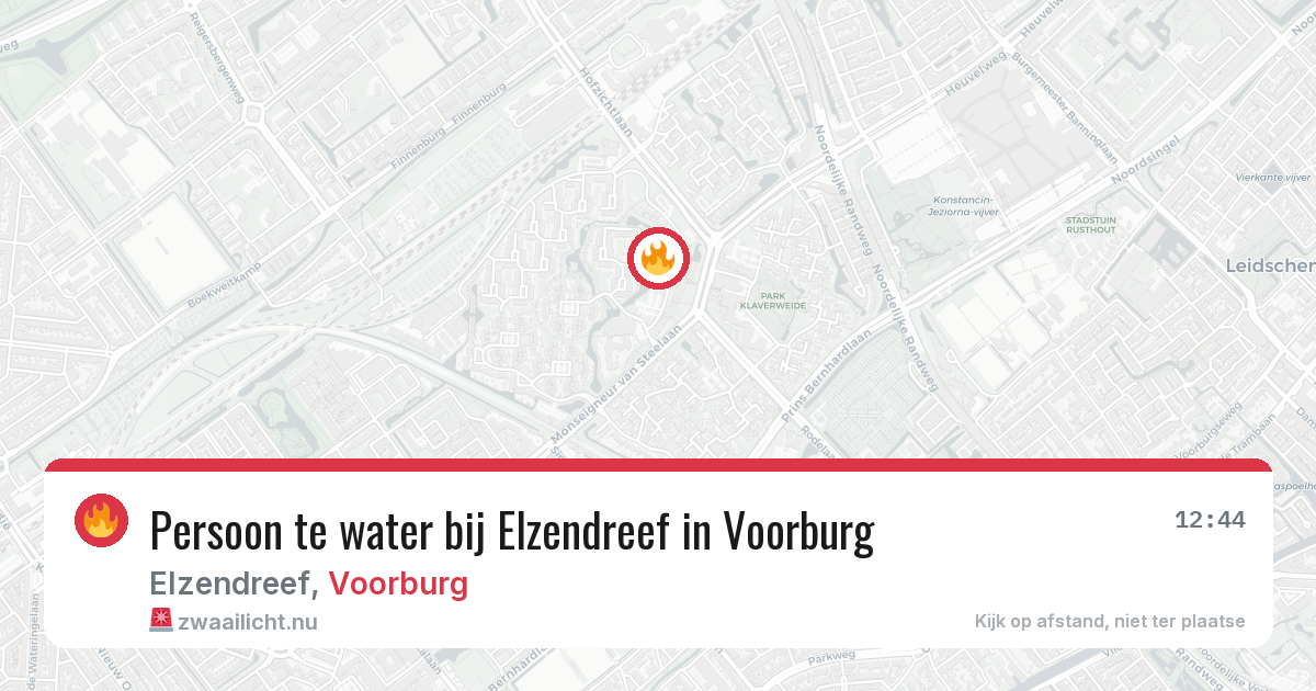 Persoon te water bij Elzendreef in Voorburg — 26 mrt 2026