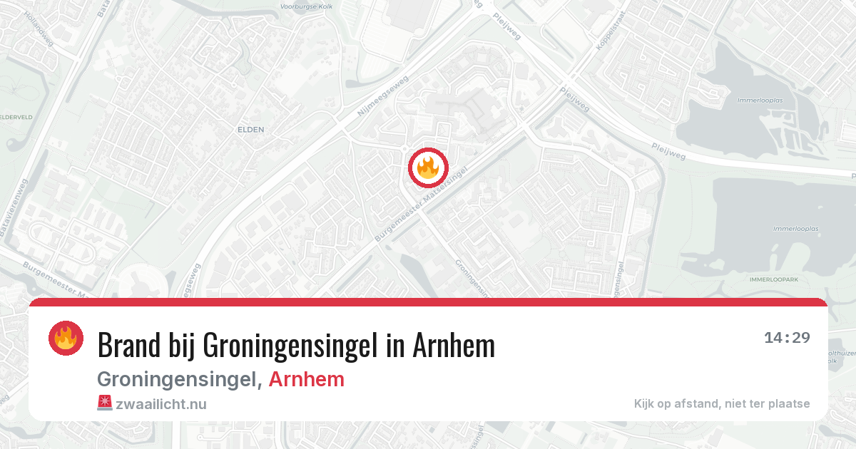 Brand bij Groningensingel in Arnhem — 30 mei 2026