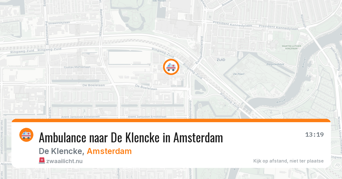 Ambulance naar De Klencke in Amsterdam — 21 jul 2026