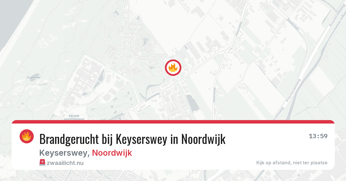 Brandgerucht bij Keyserswey in Noordwijk — 11 mei 2026