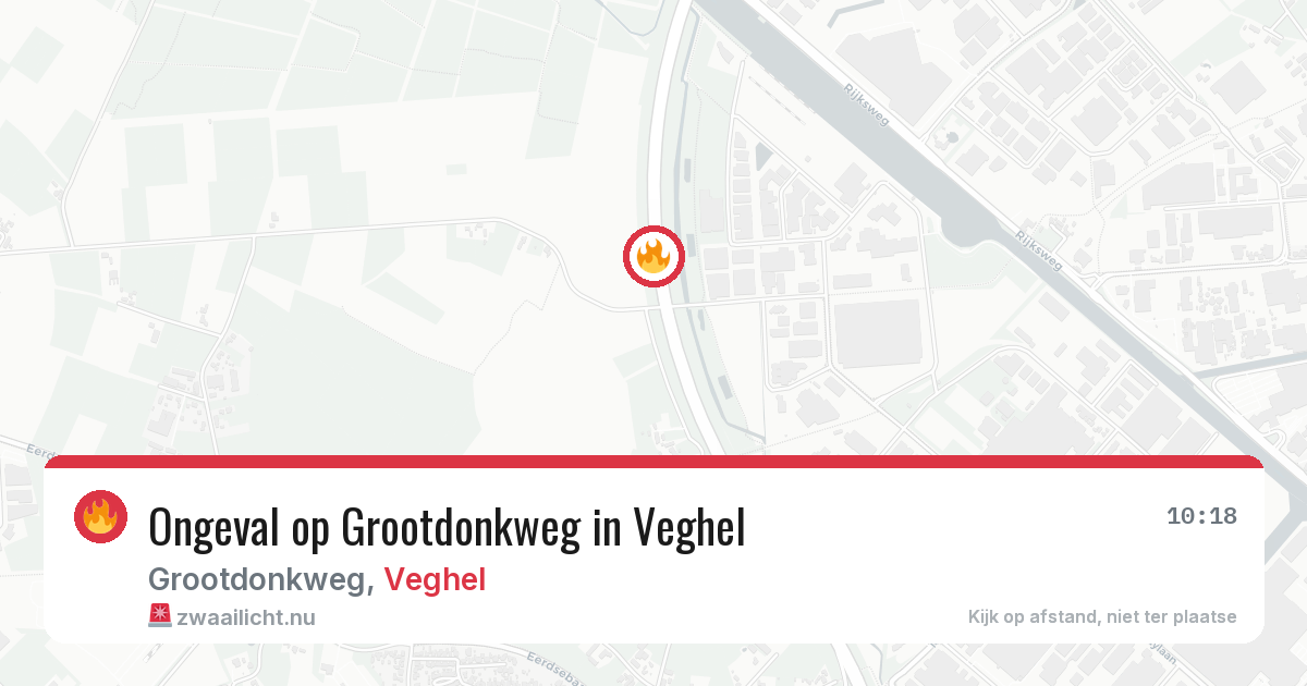 Ongeval op Grootdonkweg in Veghel — 9 jul 2026