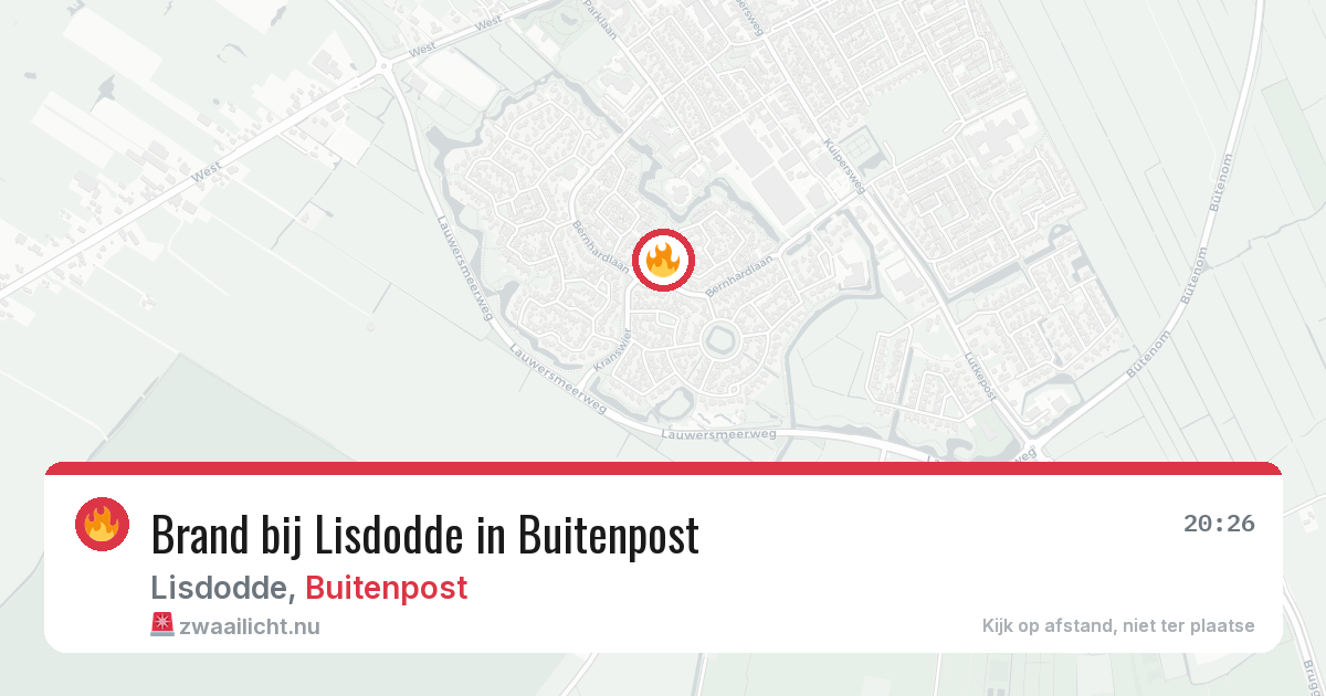 Brand bij Lisdodde in Buitenpost — 17 jul 2026