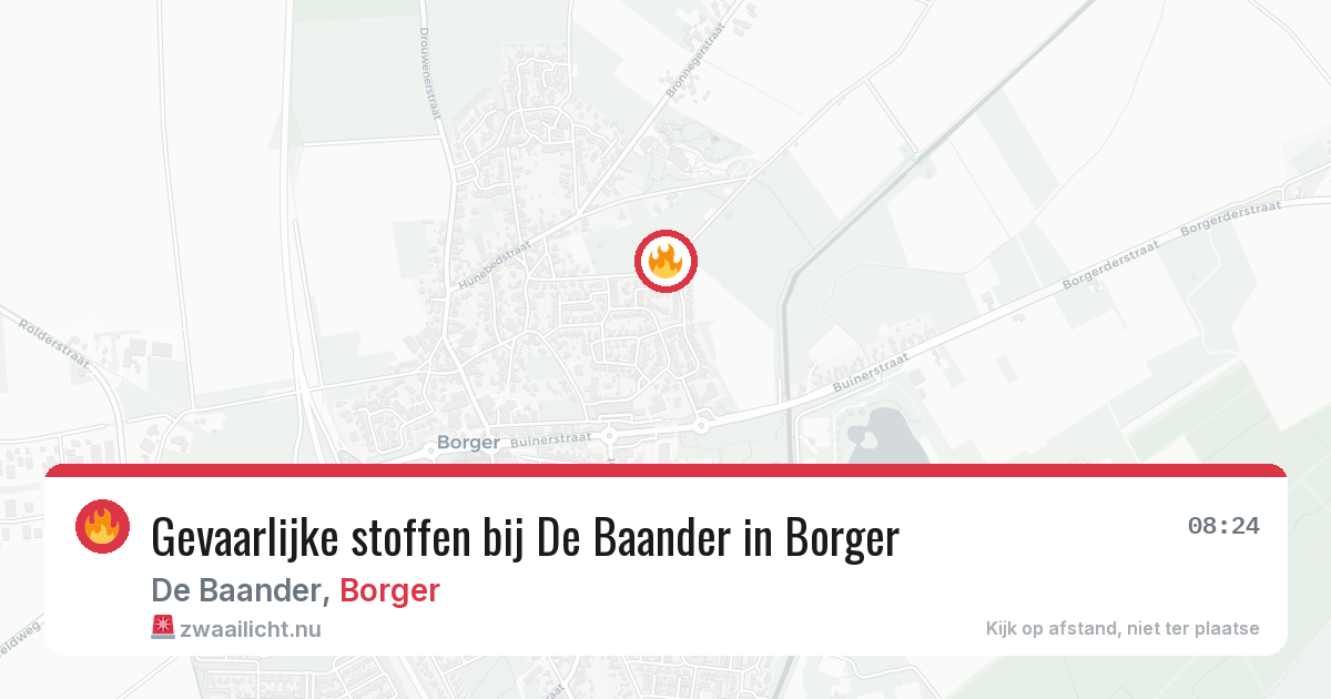 Gevaarlijke stoffen bij De Baander in Borger — 17 mrt 2026