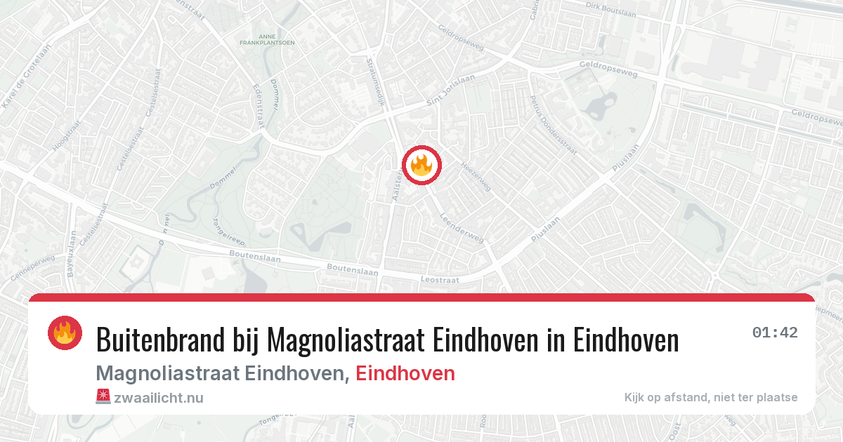Buitenbrand bij Magnoliastraat Eindhoven in Eindhoven — 6 jun 2026