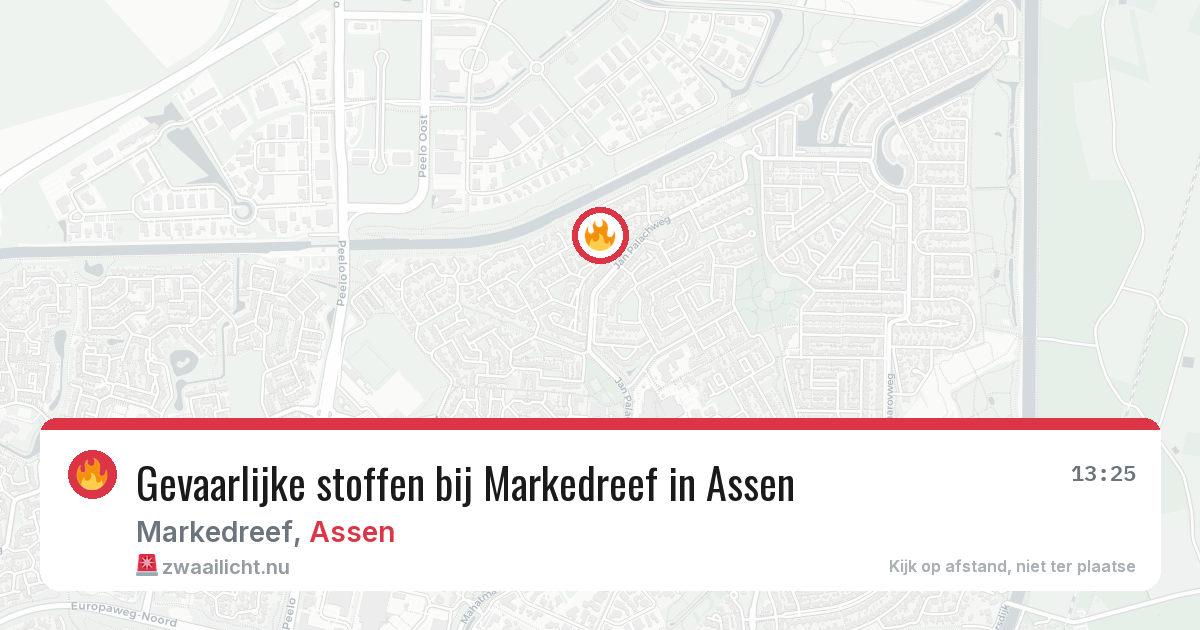Gevaarlijke stoffen bij Markedreef in Assen — 28 mrt 2026