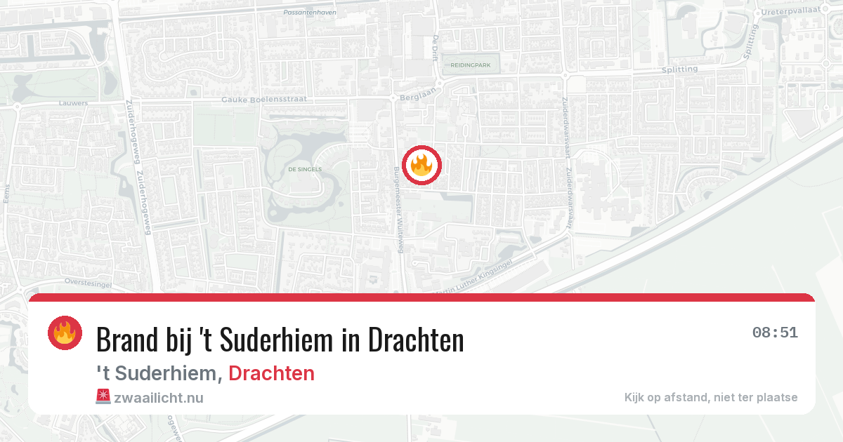 Brand bij 't Suderhiem in Drachten — 18 mrt 2026