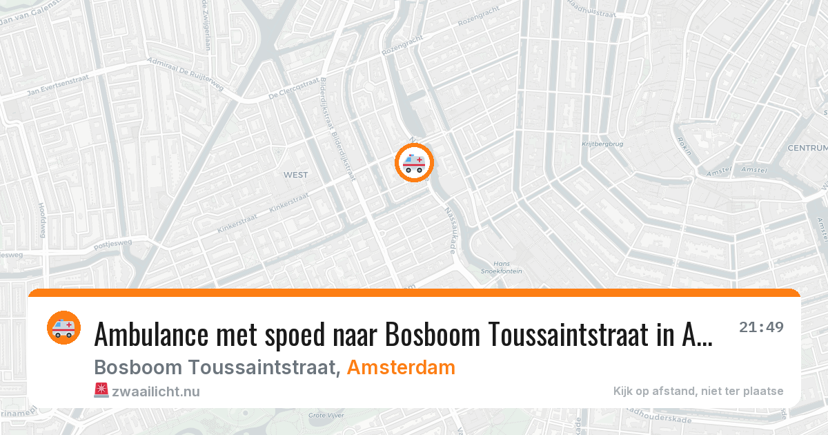 Ambulance met spoed naar Bosboom Toussaintstraat in Amsterdam — 18 jul 2026