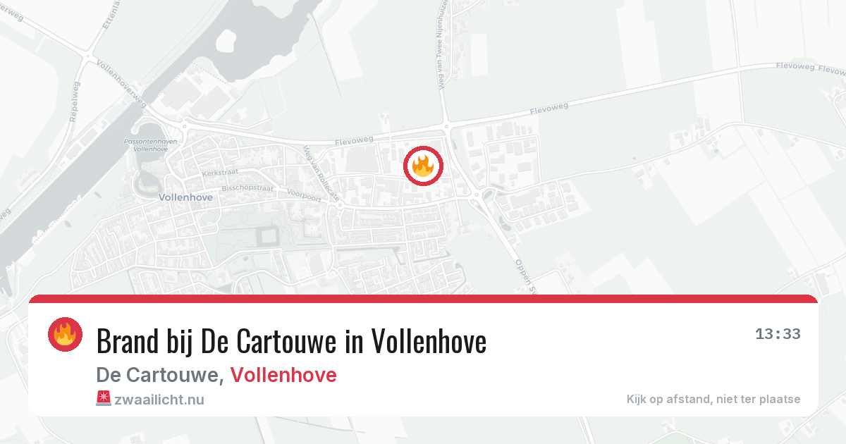 Brand bij De Cartouwe in Vollenhove — 14 apr 2026
