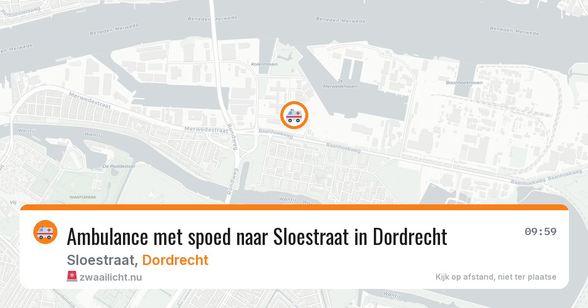 Ambulance met spoed naar Sloestraat in Dordrecht — 22 mei 2026