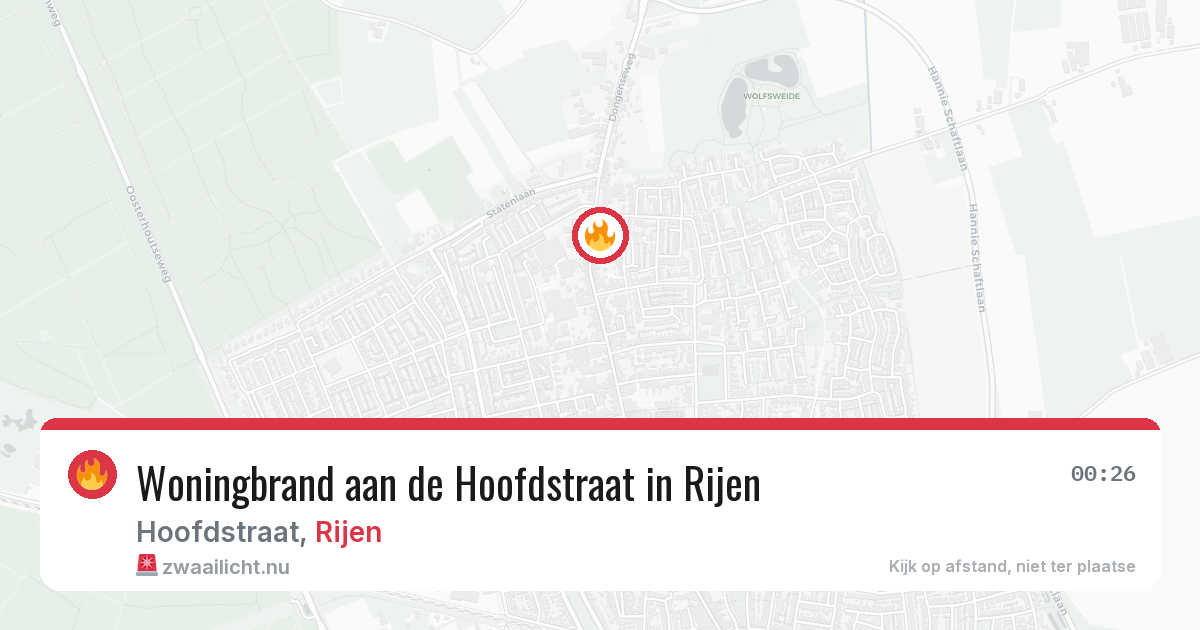 Woningbrand aan de Hoofdstraat in Rijen — 7 apr 2026