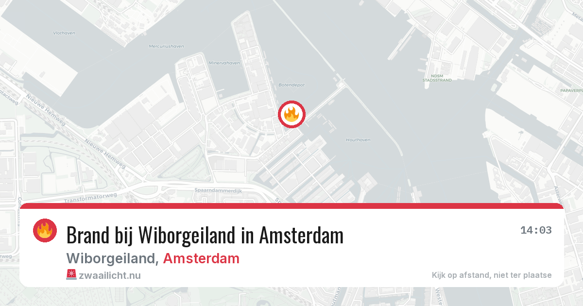 Brand bij Wiborgeiland in Amsterdam — 1 apr 2026
