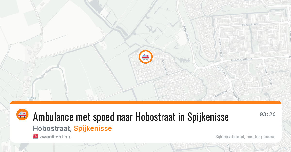 Ambulance met spoed naar Hobostraat in Spijkenisse — 16 jul 2026
