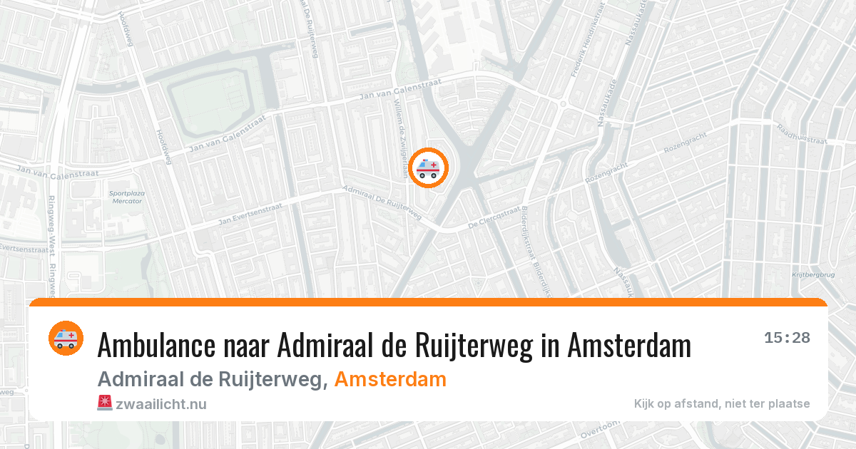 Ambulance naar Admiraal de Ruijterweg in Amsterdam — 14 mrt 2026