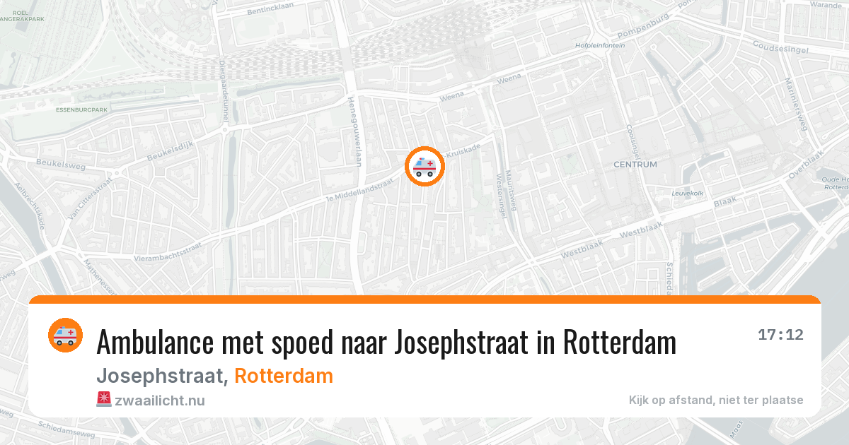 Ambulance met spoed naar Josephstraat in Rotterdam — 17 mrt 2026