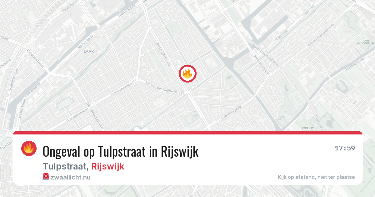 Ongeval op Tulpstraat in Rijswijk — 4 apr 2026