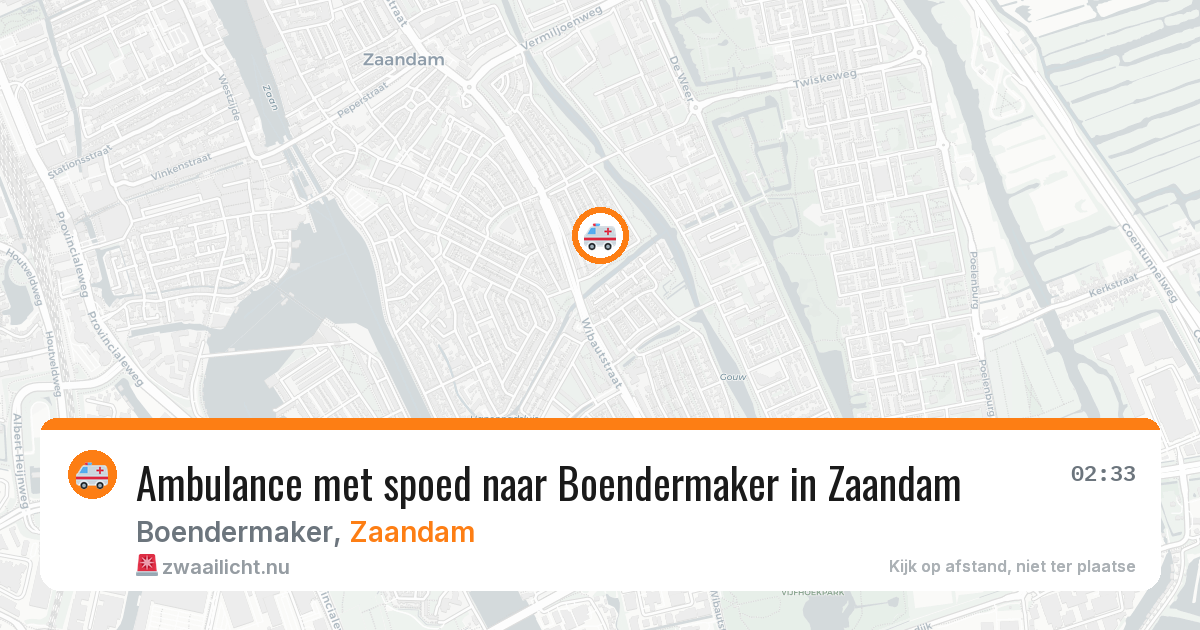 Ambulance met spoed naar Boendermaker in Zaandam — 21 jul 2026