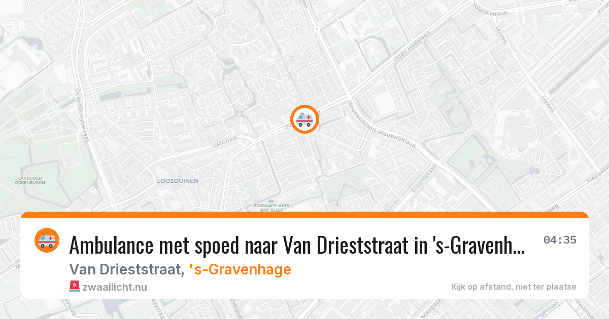 Ambulance met spoed naar Van Drieststraat in 's-Gravenhage — 6 mei 2026