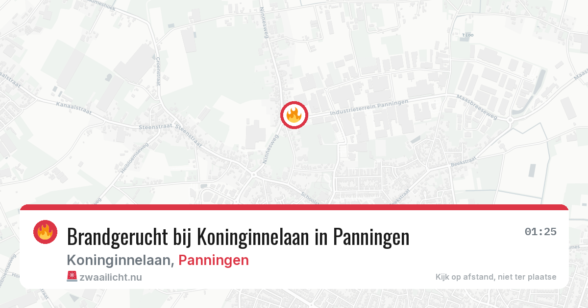 Brandgerucht bij Koninginnelaan in Panningen — 24 mei 2026