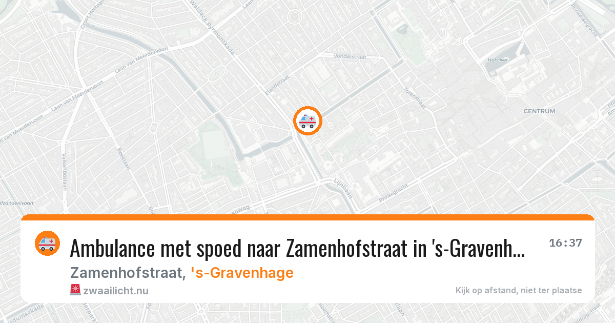 Ambulance met spoed naar Zamenhofstraat in 's-Gravenhage — 14 jul 2026