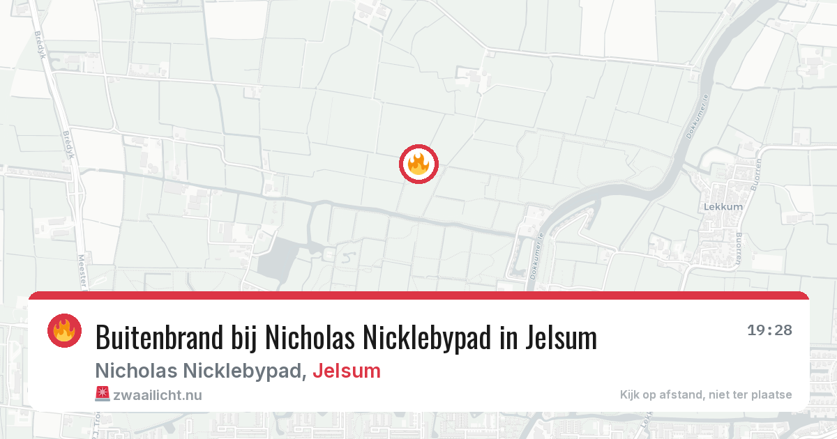 Buitenbrand bij Nicholas Nicklebypad in Jelsum — 28 apr 2026
