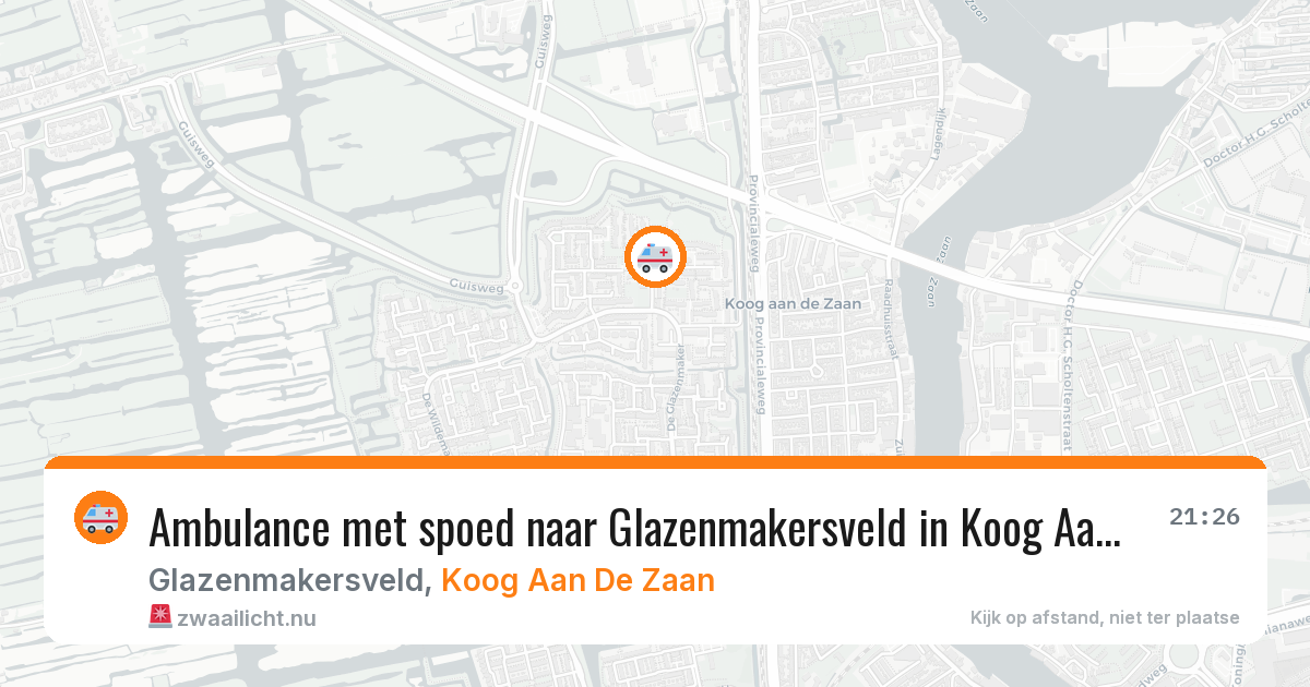 Ambulance met spoed naar Glazenmakersveld in Koog Aan De Zaan — 19 jul 2026