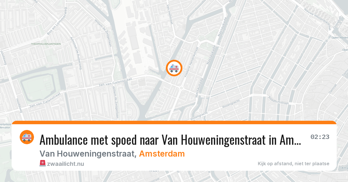 Ambulance met spoed naar Van Houweningenstraat in Amsterdam — 17 jul 2026